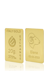 Lingotto Oro segno zodiacale Ariete 9 Kt da 20 gr. - Idea Regalo Segni Zodiacali - IGE: Italy Gold Exchange
